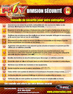 Division S&eacute;curit&eacute; - Conseil de s&eacute;curit&eacute; aux entreprises